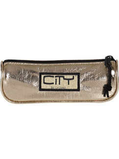 City Eclair Chic 1zip Κασετίνα Βαρελάκι Χρυσή 52199