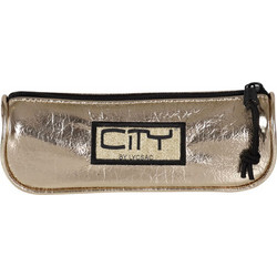 City Eclair Chic 1zip Κασετίνα Βαρελάκι Χρυσή 52199