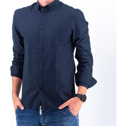 Celio Taoxprint Ανδρικό Πουκάμισο Βαμβακερό Μακρυμάνικο Κανονική Γραμμή Navy Μπλε