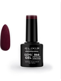Elixir Semigel 866 Metalic Oxblood Ημιμόνιμο Βερνίκι Νυχιών 8ml