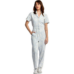 RVCA Nightshift Γυναικεία Ολόσωμη Φόρμα Κοντομάνικη Άσπρη AVJWD00267-SGD0