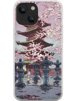 Θήκη Ukiyo-e - Cherry Blossom iPhone 13 Flexible TPU (Διάφανη Σιλικόνη)