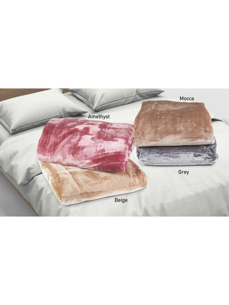 Κουβέρτα υπέρδιπλη 220X240 Soft Velvet βελουτέ Flamingo χρώμα dusty pink
