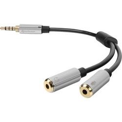 Sharkoon 0.12m, 3.5mm/2x3.5mm καλώδιο ήχου 0,12 m Μαύρος (Μαύρο) Άργυρος