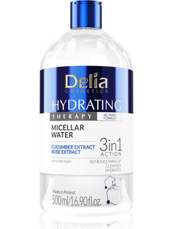 Delia Cosmetics Hydrating Therapy 3In1 Micellar Water Ντεμακιγιάζ 500ml