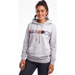 Saucony Midweight Graphic Hoodie Γυναικείο Αθλητικό Φούτερ Γκρι SAW800343-LGHFP