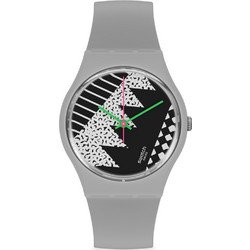 Swatch Γυναικείο Ρολόι με Γκρι Καουτσούκ Λουράκι SO32M102