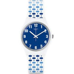 Swatch Paveblue Γυναικείο Ρολόι με Λευκό Καουτσούκ Λουράκι GW201