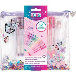 Make It Real 3C4g Butterfly Glitter Pouch And 12K Pen 12026