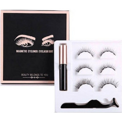 Magnetic Eyelashes With Magnetic Liquid Eyeliner & Tweezer 3τμχ - OEM
