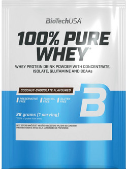 Biotech USA 100% Pure Whey Chocolate Coconut Πρωτεΐνη Ορού Γάλακτος Γράμμωσης Χωρίς Γλουτένη 28gr