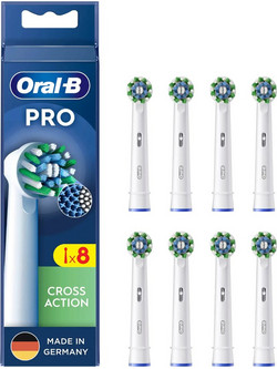 Oral-B Pro Cross Action White Ανταλλακτικές Κεφαλές Ηλεκτρικής Οδοντόβουρτσας 8τμχ