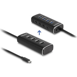 DeLOCK 64233 USB Hub 3.1 USB-C με 4 Θύρες USB-A & Εξωτερική Παροχή Ρεύματος