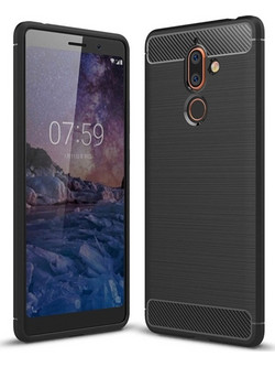 Θήκη Σιλικόνης Carbon TPU Fiber Brushed Nokia 7 Plus Μαύρο