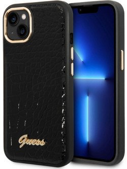 Guess Croco Collection Back Cover Black (iPhone 14 Plus)