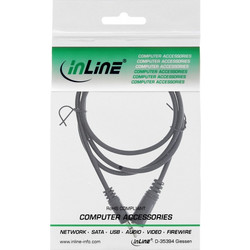 InLine Audio Cable 3.5mm Male - Female 1.0m Black 99934