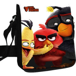 Μεσαίο Τσαντάκι ώμου Unisex Angry Birds, Takeposition 26ύψος x 25πλάτος cm, Μαύρο, 984-4516