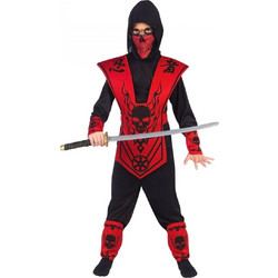 Παιδική Αποκριάτικη Στολή Ninja Κόκκινο-Μαύρο 5151