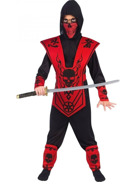Παιδική Αποκριάτικη Στολή Ninja Κόκκινο-Μαύρο 5151