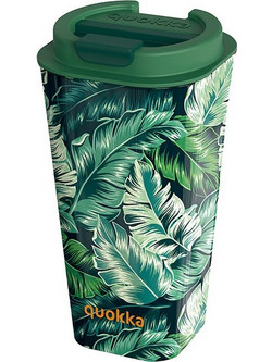 QUOKKA ΠΛΑΣΤΙΚΗ ΚΟΥΠΑ ΚΑΦΕ ΜΕ ΔΙΠΛΟ ΤΟΙΧΩΜΑ 450ml FLUX JUNGLE 40225