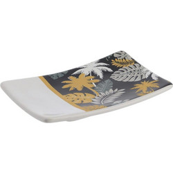 Θήκη σαπουνιού από δολομίτη με σχέδιο gold jungle, 14x9.2x1 cm, soap dish - Aria Trade