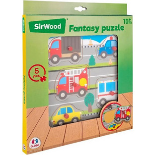 Παιδικό Puzzle Globo Sirwood Ξύλινο Οχήματα 5 Κομμάτια