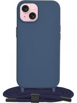 Techsuit Crossbody Lanyard Back Cover Blue (iPhone 15)