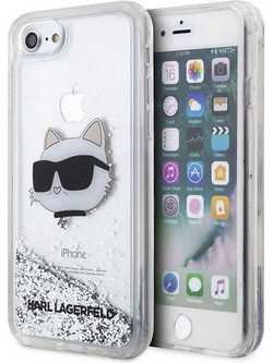 Karl Lagerfeld Glitter Choupette Head Θήκη για iPhone 7/8/ SE 2020/2022 Silver