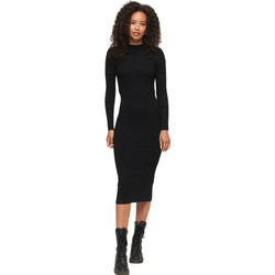 Superdry Midi Καθημερινό Φόρεμα Πλεκτό Μαύρο W8011582A-02A