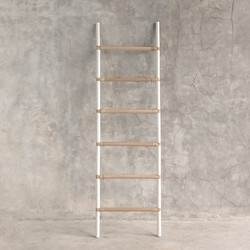 RAVENNA Διακοσμητική Σκάλα Από Φυσικό Rattan Tina White & Natural 45 x 3 x 150