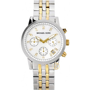 Michael Kors Γυναικείο Ρολόι Χρονογράφος με Ασημί Χρυσό Μεταλλικό Μπρασελέ MK5057