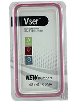 Vser Protective Bumper Frame Case - Θήκη Πλαισίου για iPhone 4Gs - Μώβ / Διαφανής