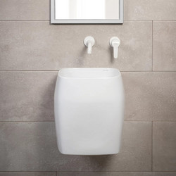 Athos White Gloss 37x39 - Κρεμαστος Νιπτήρας Μπανιου