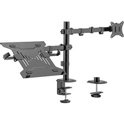 Gembird MA-DA-03 Adjustable desk mount with monitor arm and notebook tray (rotate, tilt, swivel) 17"-32" up to 9 kg