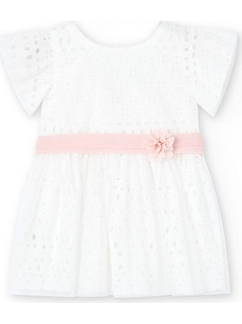 BOBOLI Batiste dress embroidered for baby -BCI - 708016 - ΚΟΡΙΤΣΙ - OFF WHITE