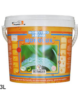 Tetralux Monolux Μονωτικό Ελαστομερές Χρώμα Εξωτερικού Χώρου Λευκό 3lt