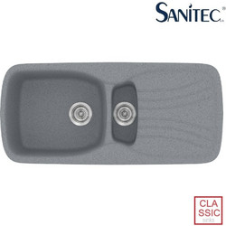 Sanitec Classic 309 Επικαθήμενος Νεροχύτης Γρανίτη Αντιστρεφόμενος Ματ Metallic Silver 97x51cm