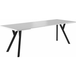 MERLIN TABLE WHITE MAT / BLACK 90(240)X90 DIOMMI MERLINBMC90