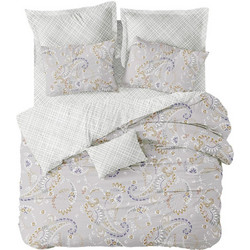 Cokitex Σετ Σεντόνια Διπλά Βαμβακερά 205x265 Lilly Grey