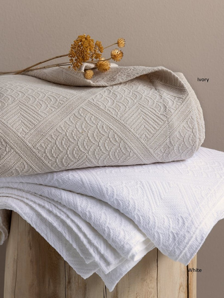 Κουβέρτα Καλοκαιρινή Μονή Blankets Carla Cotton Palamaiki (170x260) 1Τεμ - White