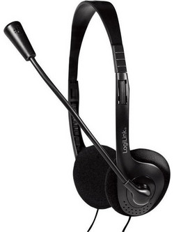 LogiLink HS0002 On Ear Ακουστικά Υπολογιστή με Μικρόφωνο & 3.5mm Jack