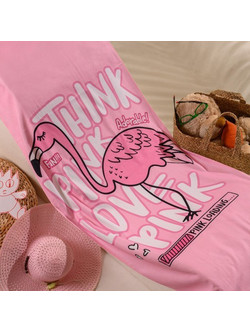 Melinen Flamingo Παιδική Πετσέτα Θαλάσσης Ροζ 75x150cm