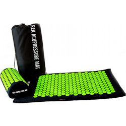 Rea Acupressure Set πιέσεων: Στρώμα 72x43cm & Μαξιλάρι 37x15x10cm - Μαύρο/Λαχανί