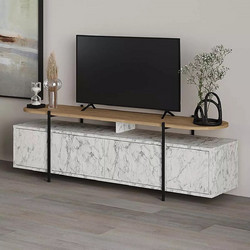 Megapap Έπιπλο Τηλεόρασης Ξύλινο Λευκό Μ160xΠ35.6xΥ48cm Hanley GP037-0086,2