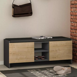 Megapap Zulla Παπουτσοθήκη Ξύλινη Ανθρακί M110xΠ37xY43cm GP037-0045,3