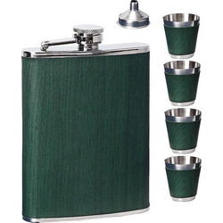 Σετ φλασκί ποτού με ποτήρια - JH-4 - 270799 - Green