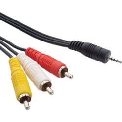 POWERTECH καλώδιο 3x RCA (M) σε jack 3.5mm (M) CAB-R010, 1.5m