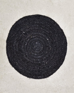 Ψάθα Μαύρο Πλεκτό Οικολογικό Στρογγυλό Χαλί Γιούτας Dark Διάμετρος 200cm Μαύρο