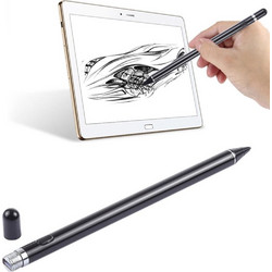 Long Universal Rechargeable Capacitive Touch Screen Stylus Pen with 2.3mm Superfine Metal Nib for iPhone, iPad, Samsung, and Other Capacitive Touch Screen Smartphones or Tablet PC(Black)