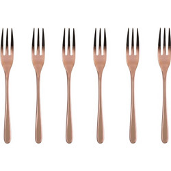 Sambonet Taste cake fork set 6 pcs copper